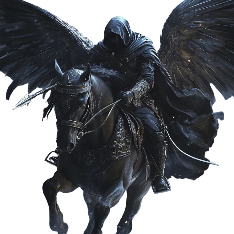 Dark Winged Warrior Vinyl Car Decal Sticker – Waterproof & UV-Resistant 8"