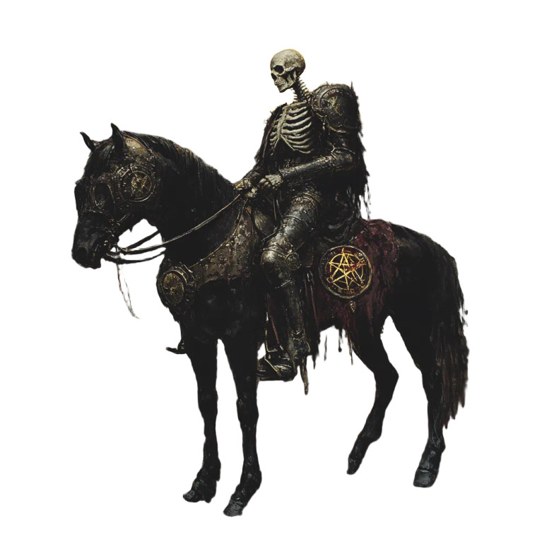 Dark Skeleton Knight Vinyl Car Decal Sticker – Waterproof & UV-Resistant 8"