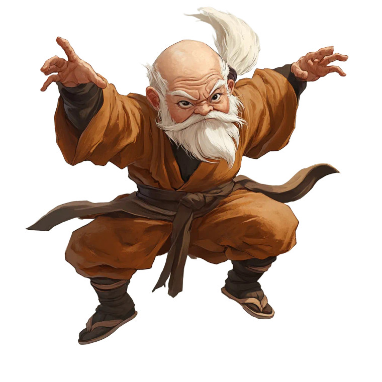 Halfling Kung Fu Master Vinyl Car Decal Sticker – Waterproof & UV-Resistant 8"