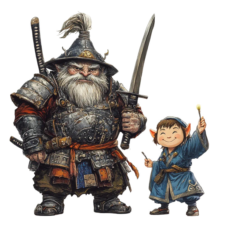 Grumpy Samurai Dwarf Vinyl Car Decal Sticker – Waterproof & UV-Resistant 8"