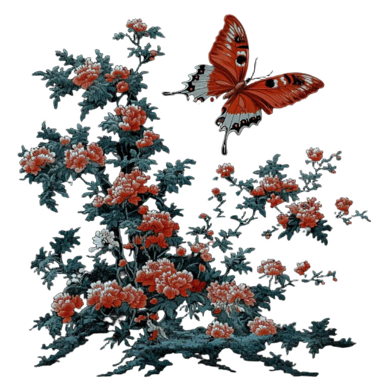 Floral Butterfly Vinyl Car Decal Sticker – Waterproof & UV-Resistant 8"