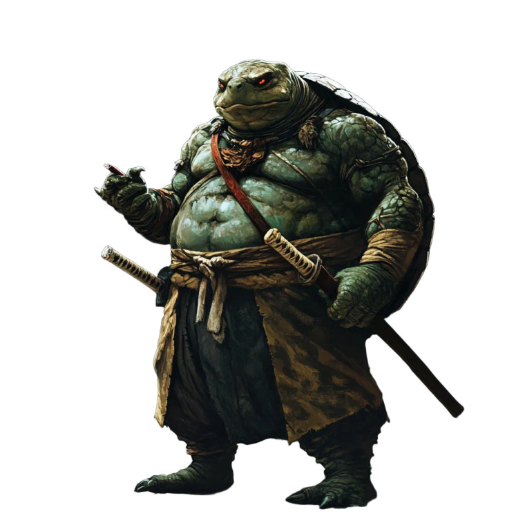 Samurai Turtle V3 Vinyl Car Decal Sticker – Waterproof & UV-Resistant 8"