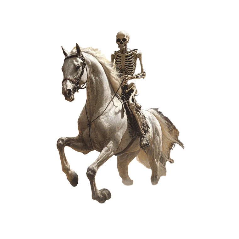 Pale Horse Rider Vinyl Car Decal Sticker – Waterproof & UV-Resistant 8"