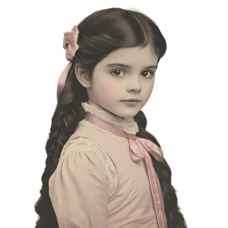 Victorian Girl Portrait Vinyl Car Decal Sticker – Waterproof & UV-Resistant 8"