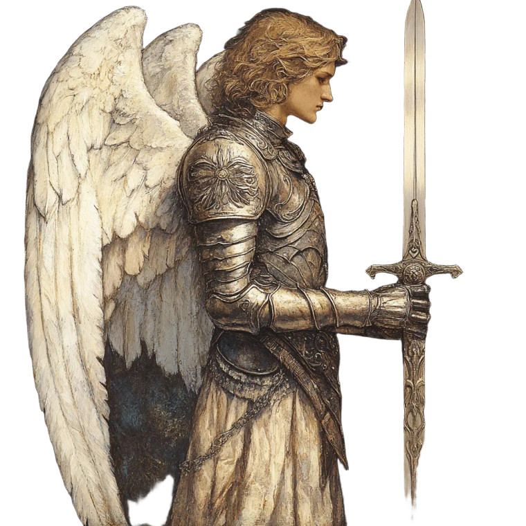 Armored Angel V4 Vinyl Car Decal Sticker – Waterproof & UV-Resistant 8"