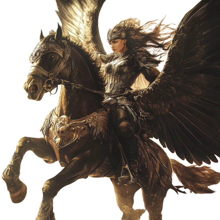 Valkyrie On Horse Vinyl Car Decal Sticker – Waterproof & UV-Resistant 8"