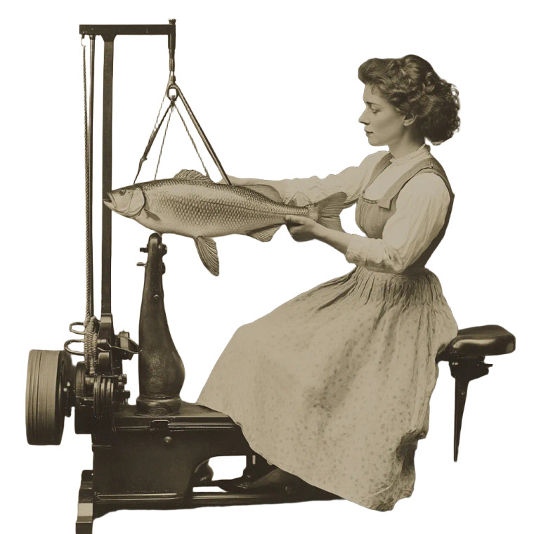 Woman With Fish Vinyl Car Decal Sticker – Waterproof & UV-Resistant 8"