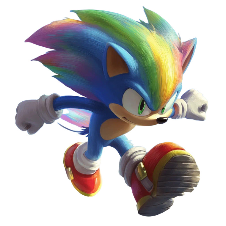 Rainbow Sonic Run Vinyl Car Decal Sticker – Waterproof & UV-Resistant 8"