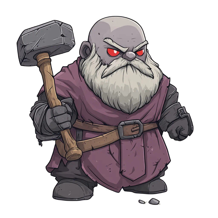 Duergar Dwarf Paladin Vinyl Car Decal Sticker – Waterproof & UV-Resistant 8"