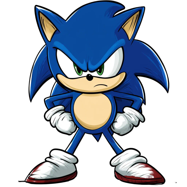 Angry Sonic V2 Vinyl Car Decal Sticker – Waterproof & UV-Resistant 8"
