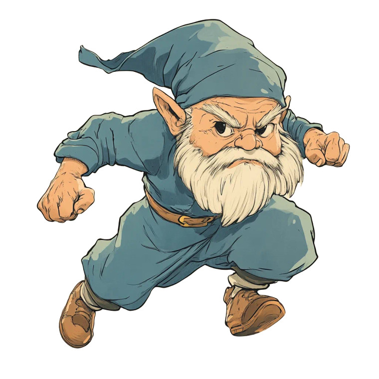 Asian Gnome Running Vinyl Car Decal Sticker – Waterproof & UV-Resistant 8"