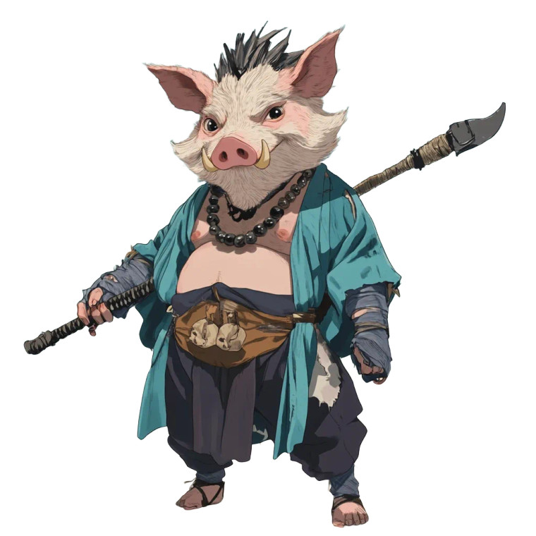 Pig Warrior Gono Vinyl Car Decal Sticker – Waterproof & UV-Resistant 8"