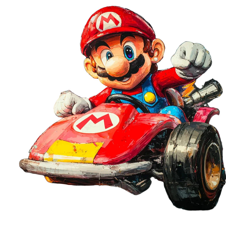 Mario Cart Collage Vinyl Car Decal Sticker – Waterproof & UV-Resistant 8"