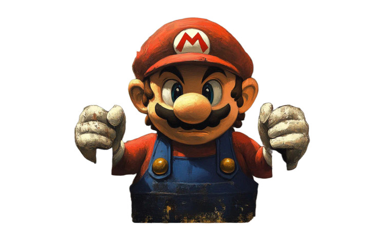 Sad Mario Painting Vinyl Car Decal Sticker – Waterproof & UV-Resistant 8"