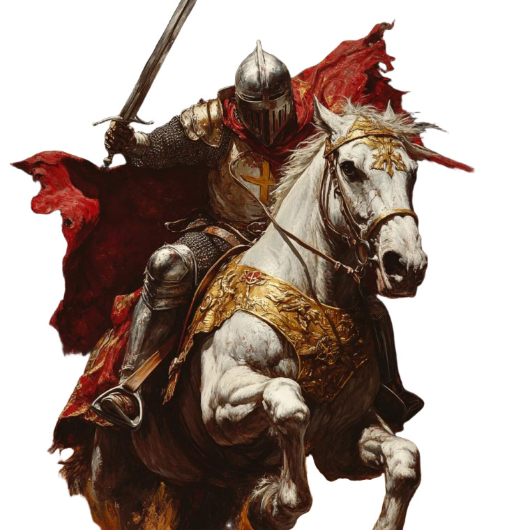 Crusader Knight V2 Vinyl Car Decal Sticker – Waterproof & UV-Resistant 8"