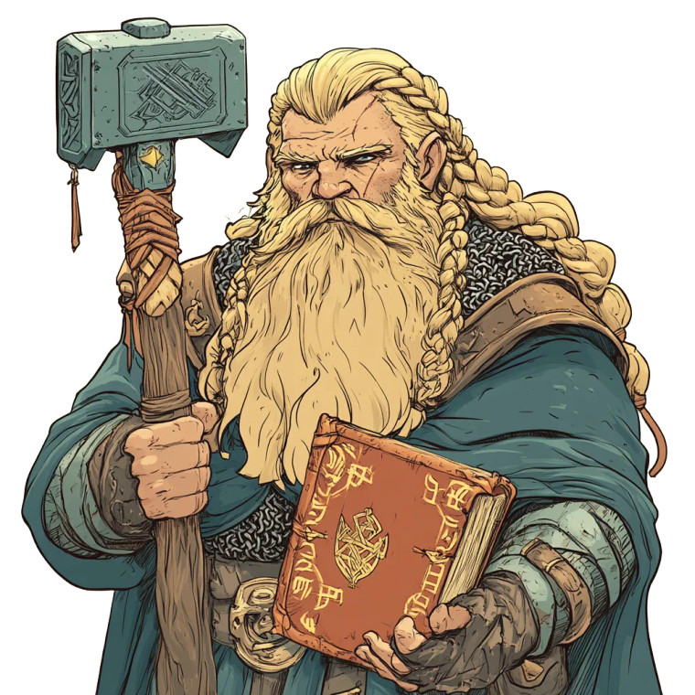 Blonde Dwarf Cleric Vinyl Car Decal Sticker – Waterproof & UV-Resistant 8"