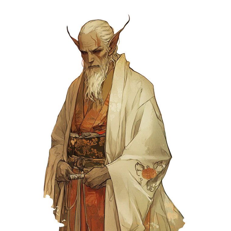 Elf Shinto Priest Vinyl Car Decal Sticker – Waterproof & UV-Resistant 8"