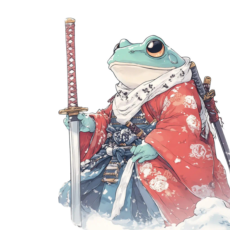 Samurai Frog V18 Vinyl Car Decal Sticker – Waterproof & UV-Resistant 8"