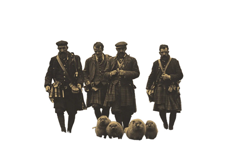 Victorian Hunters With Haggis Vinyl Car Decal Sticker – Waterproof & UV-Resistant 8"
