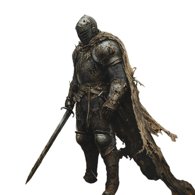 Tattered Knight Vinyl Car Decal Sticker – Waterproof & UV-Resistant 8"