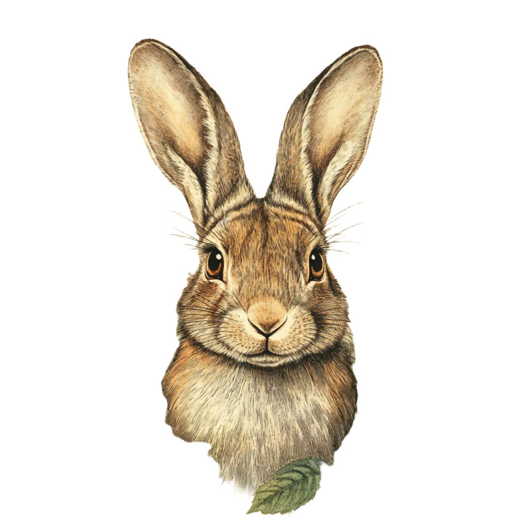 Vintage Rabbit Lithograph Vinyl Car Decal Sticker – Waterproof & UV-Resistant 8"