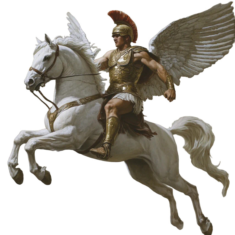 Gladiator On Pegasus V2 Vinyl Car Decal Sticker – Waterproof & UV-Resistant 8"