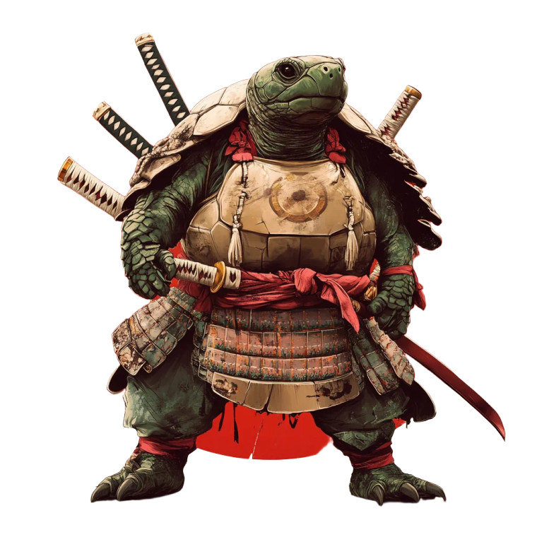 Tortoise Samurai Vinyl Car Decal Sticker – Waterproof & UV-Resistant 8"