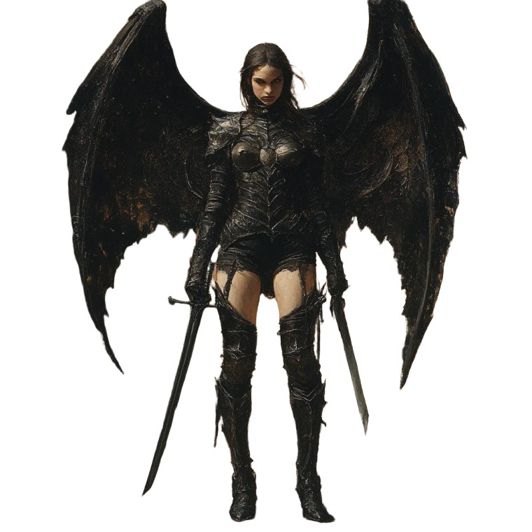 Fallen Angel Warrior V2 Vinyl Car Decal Sticker – Waterproof & UV-Resistant 8"