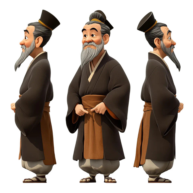 Ancient Chinese Elder V2 Vinyl Car Decal Sticker – Waterproof & UV-Resistant 8"