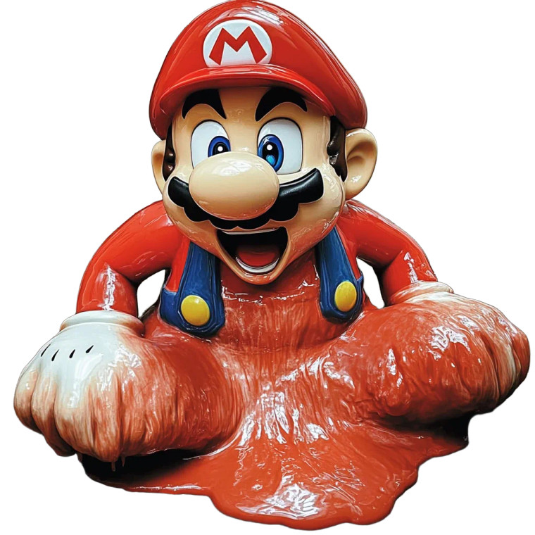 Melting Mario Freakout Vinyl Car Decal Sticker – Waterproof & UV-Resistant 8"