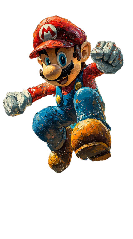 Abstract Mario Art V2 Vinyl Car Decal Sticker – Waterproof & UV-Resistant 8"