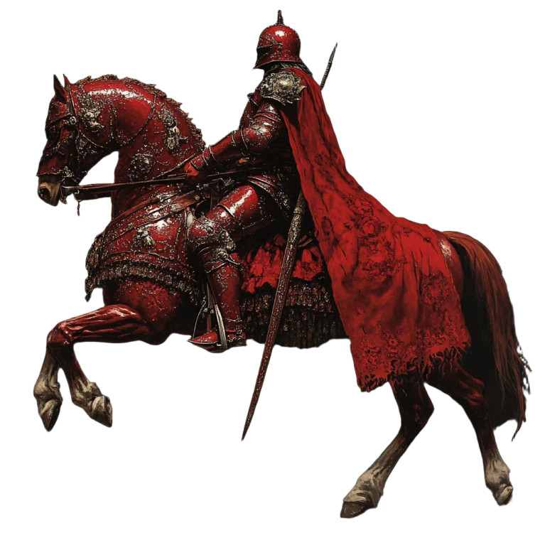 Crimson Cavalryman Vinyl Car Decal Sticker – Waterproof & UV-Resistant 8"