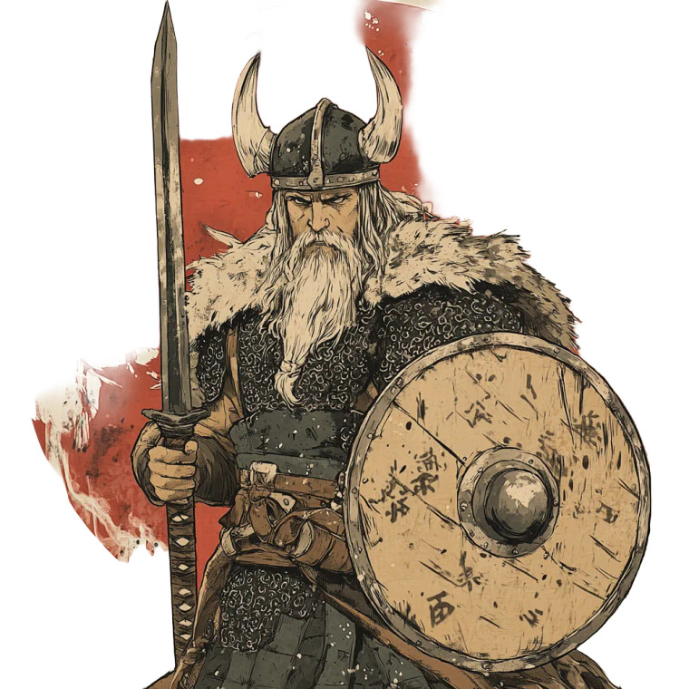Vikings Japanese Art Vinyl Car Decal Sticker – Waterproof & UV-Resistant 8"