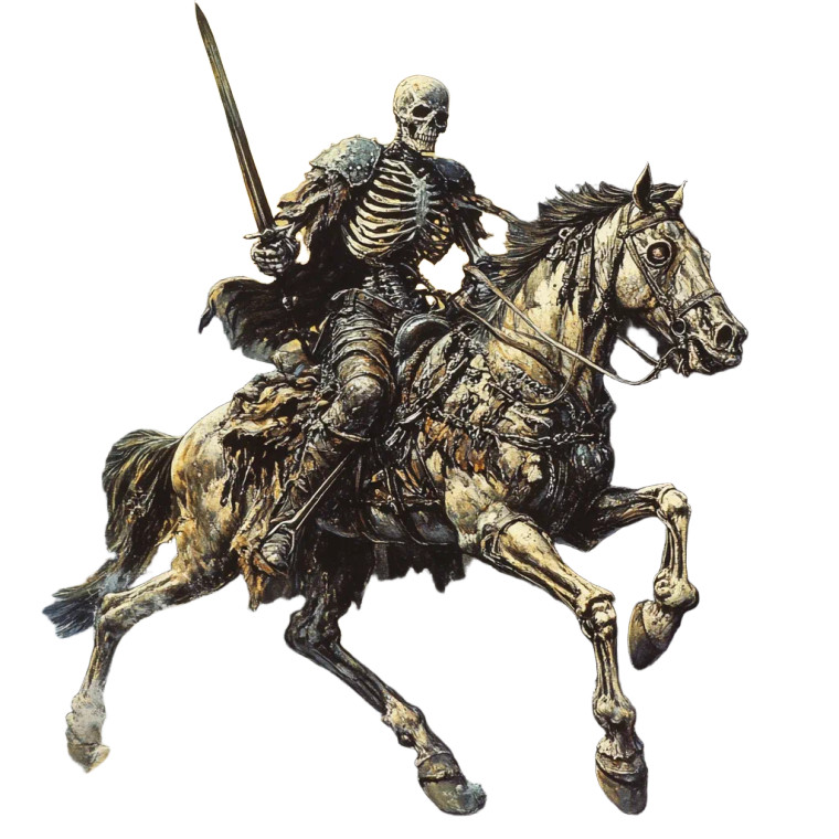 Skeletal Knight Riding V2 Vinyl Car Decal Sticker – Waterproof & UV-Resistant 8"
