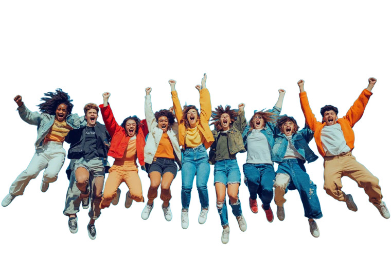 Retro Celebratory Jump Vinyl Car Decal Sticker – Waterproof & UV-Resistant 8"