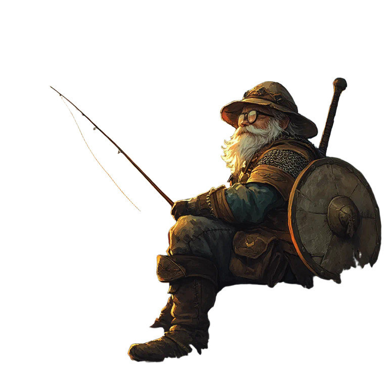 Fantasy Dwarf Fisherman V2 Vinyl Car Decal Sticker – Waterproof & UV-Resistant 8"