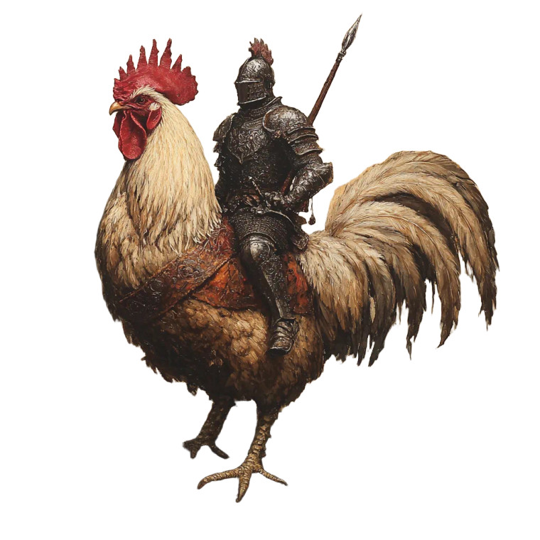 Knighted Rooster Vinyl Car Decal Sticker – Waterproof & UV-Resistant 8"