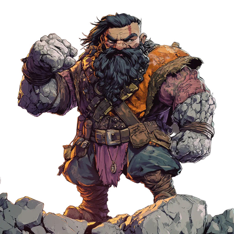 Dwarven Stone Druid Vinyl Car Decal Sticker – Waterproof & UV-Resistant 8"