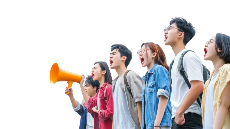 Angry Asian Protesters Vinyl Car Decal Sticker – Waterproof & UV-Resistant 8"