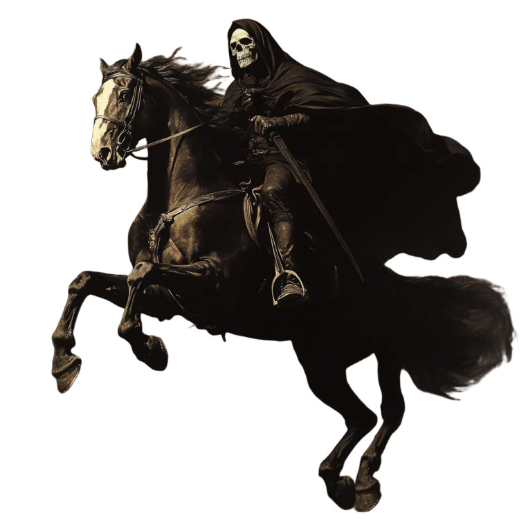 Grim Reaper Riding V5 Vinyl Car Decal Sticker – Waterproof & UV-Resistant 8"