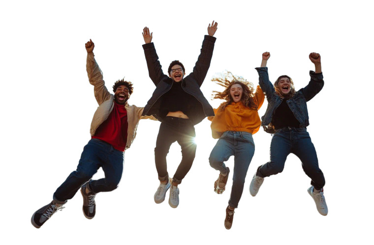 Jumping Friends Vinyl Car Decal Sticker – Waterproof & UV-Resistant 8"