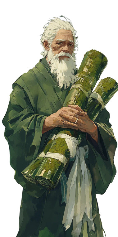 Historian With Bamboo Slips Vinyl Car Decal Sticker – Waterproof & UV-Resistant 8"