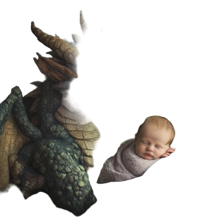 Felted Dragon Baby Vinyl Car Decal Sticker – Waterproof & UV-Resistant 8"