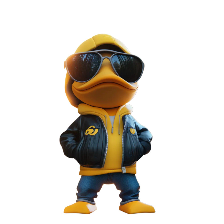 Urban Cool Duck Vinyl Car Decal Sticker – Waterproof & UV-Resistant 8"