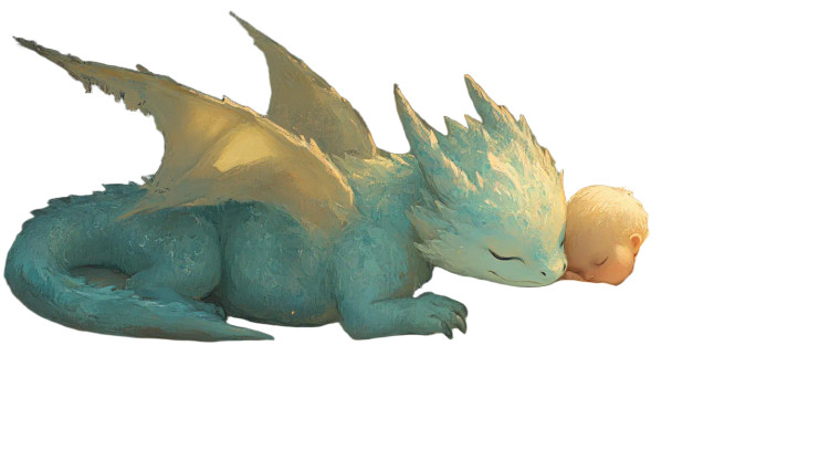 Sleeping Dragon Baby V2 Vinyl Car Decal Sticker – Waterproof & UV-Resistant 8"