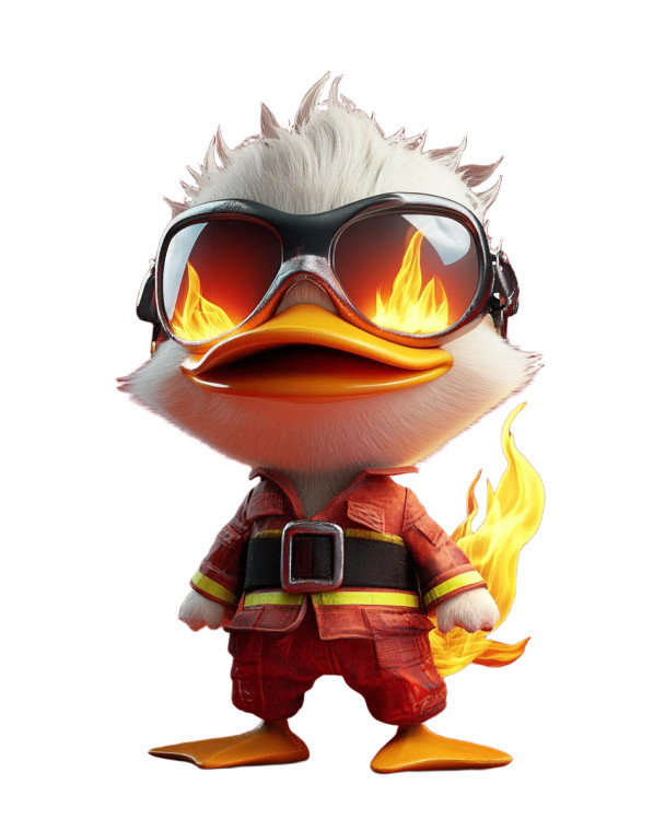 Fireman Duck Vinyl Car Decal Sticker – Waterproof & UV-Resistant 8"