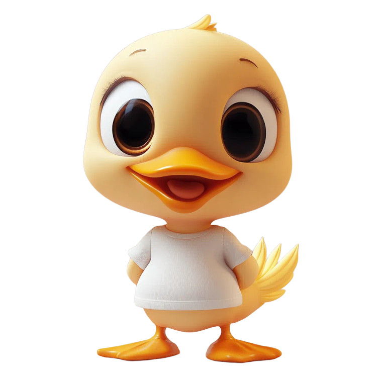 Happy Baby Duck Vinyl Car Decal Sticker – Waterproof & UV-Resistant 8"