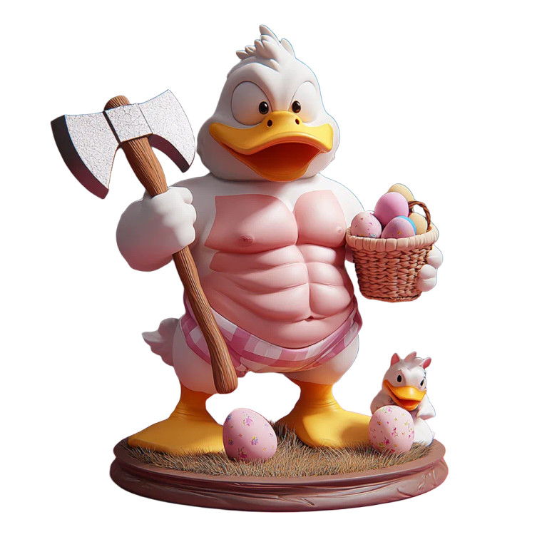 Muscular Duck Ornament Vinyl Car Decal Sticker – Waterproof & UV-Resistant 8"