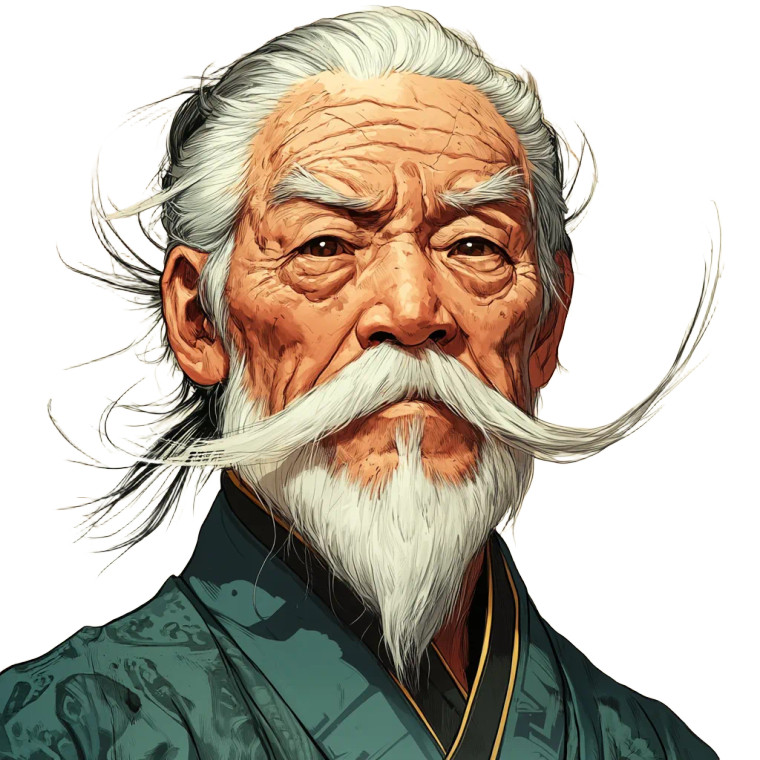 Old Chinese Man V2 Vinyl Car Decal Sticker – Waterproof & UV-Resistant 8"