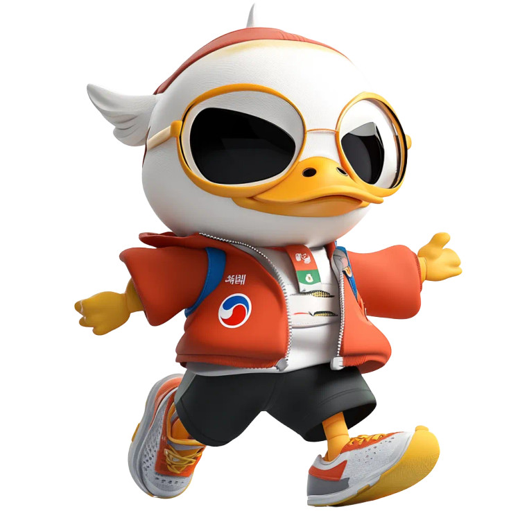 Korean Duck Runner Vinyl Car Decal Sticker – Waterproof & UV-Resistant 8"